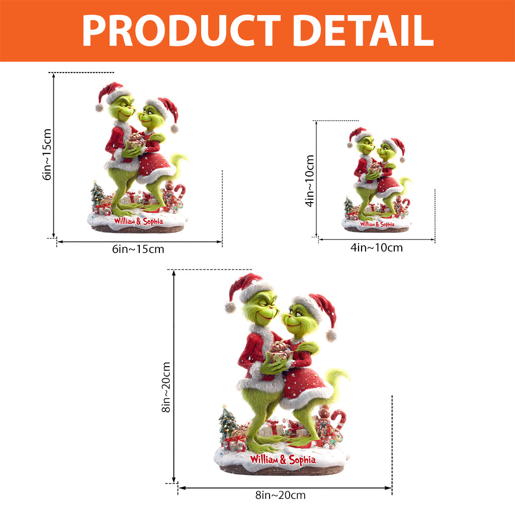 Merry Grinchmas Gift For Couple - Personalized Stole Christmas Custom Shaped Acrylic Plaque