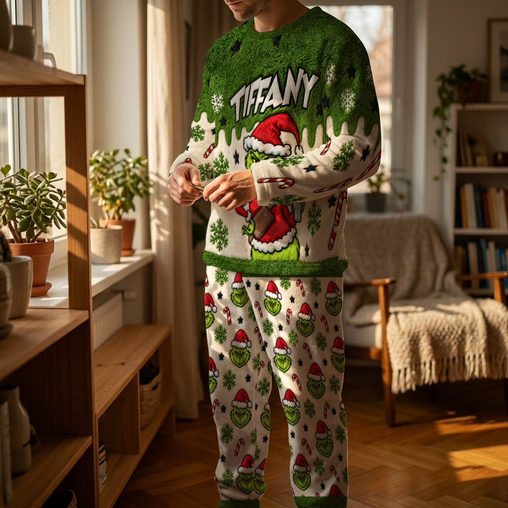 Merry Christmas - Personalized Stole Christmas Fleece Lounge Set