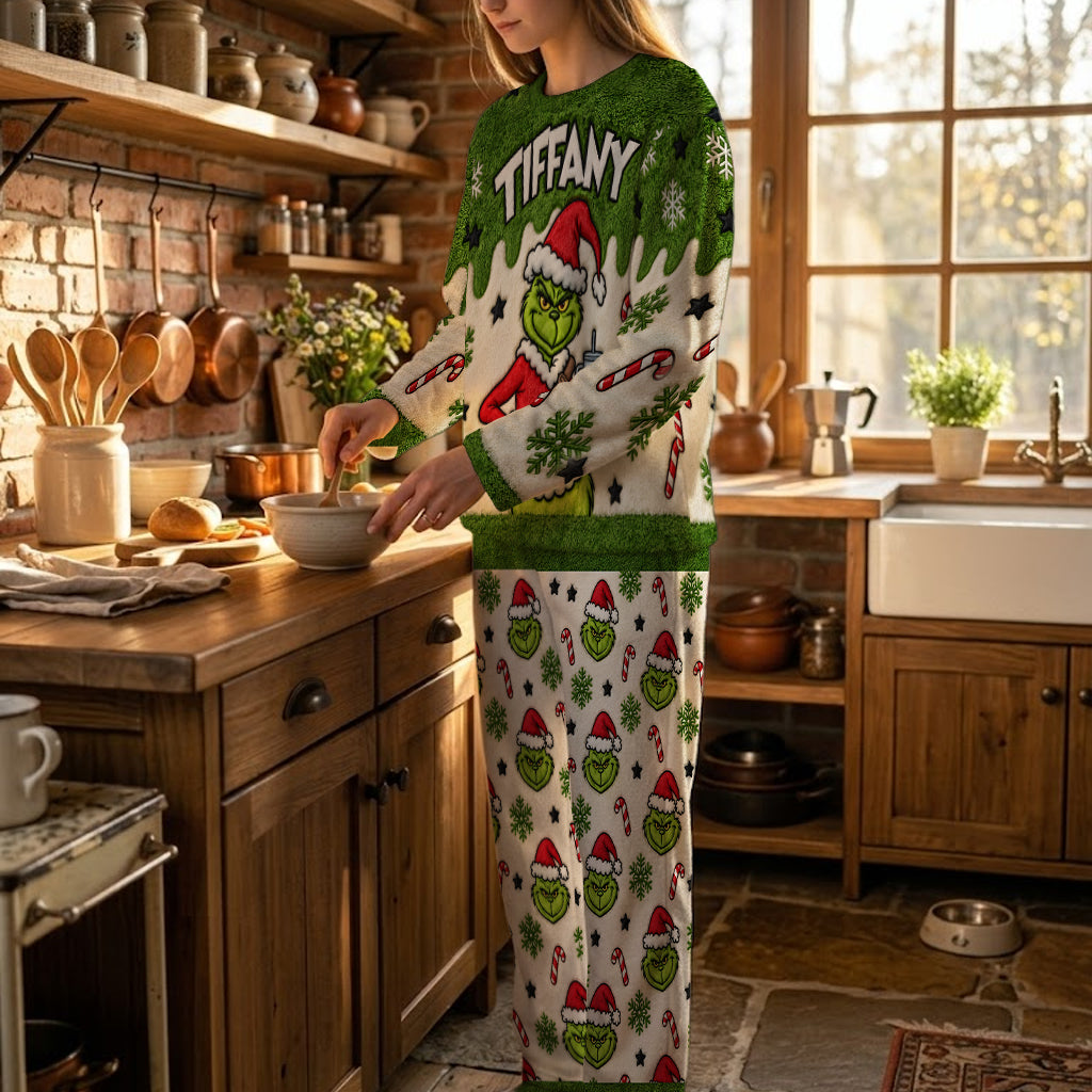 Merry Christmas - Personalized Stole Christmas Fleece Lounge Set
