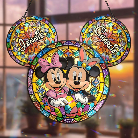 Magic Couple - Personalized Mouse Window Hanging Suncatcher Ornament