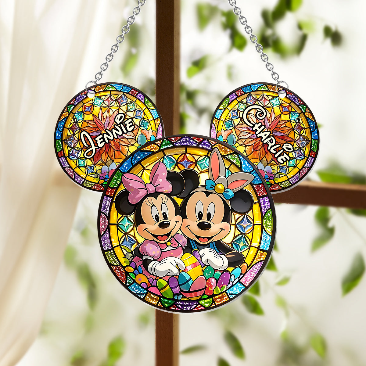 Magic Couple - Personalized Mouse Window Hanging Suncatcher Ornament