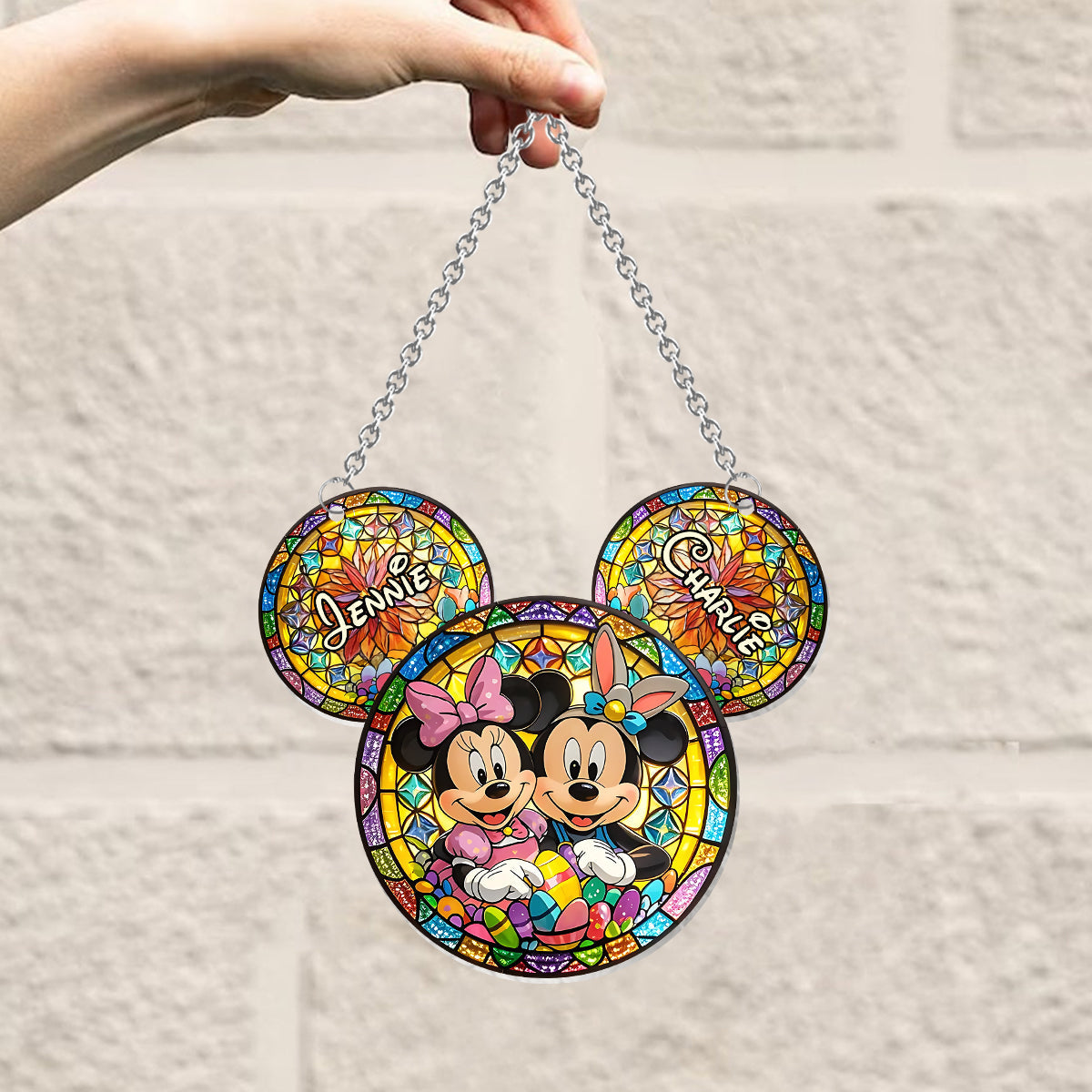 Magic Couple - Personalized Mouse Window Hanging Suncatcher Ornament