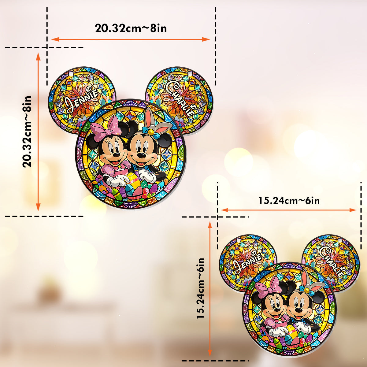 Magic Couple - Personalized Mouse Window Hanging Suncatcher Ornament