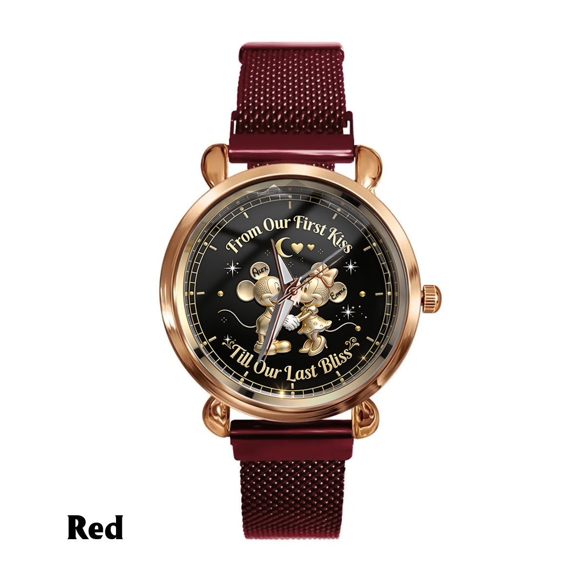 From Our First Kiss Till Our Last Bliss - Personalized Mouse Women Hand Watch