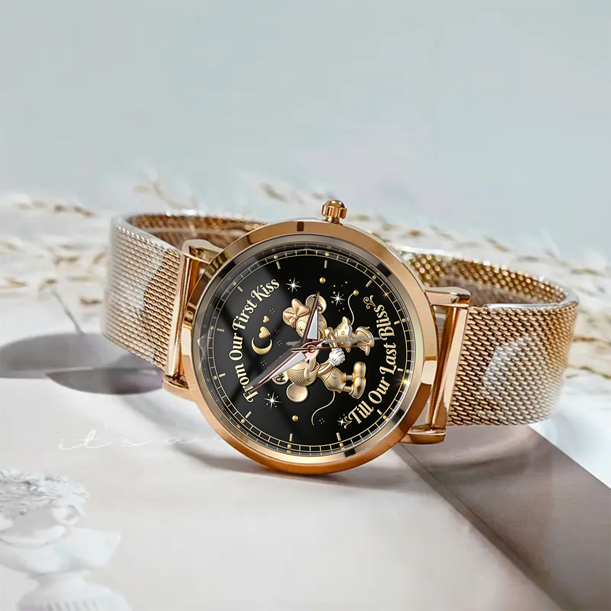 From Our First Kiss Till Our Last Bliss - Personalized Mouse Women Hand Watch