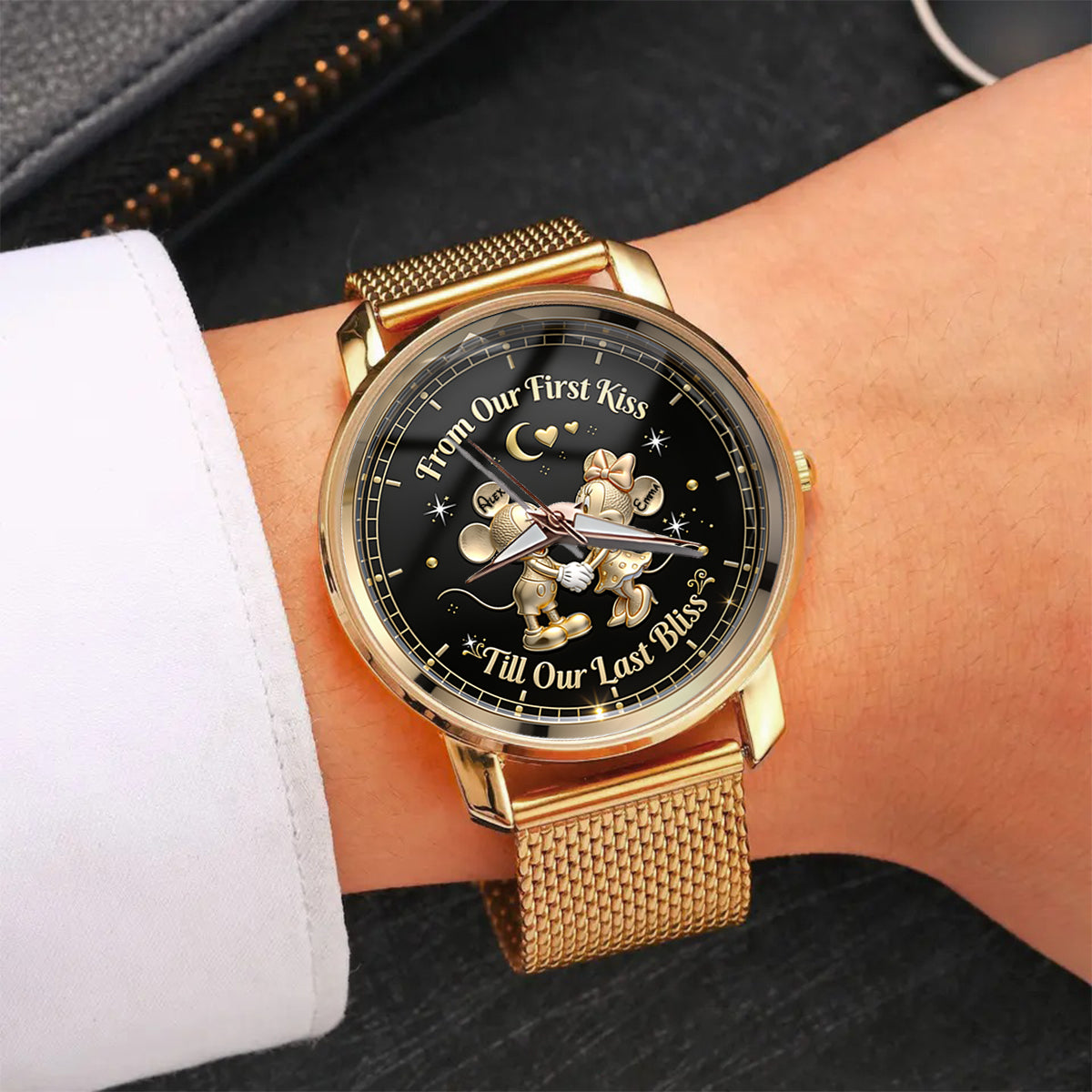 From Our First Kiss Till Our Last Bliss - Personalized Mouse Women Hand Watch