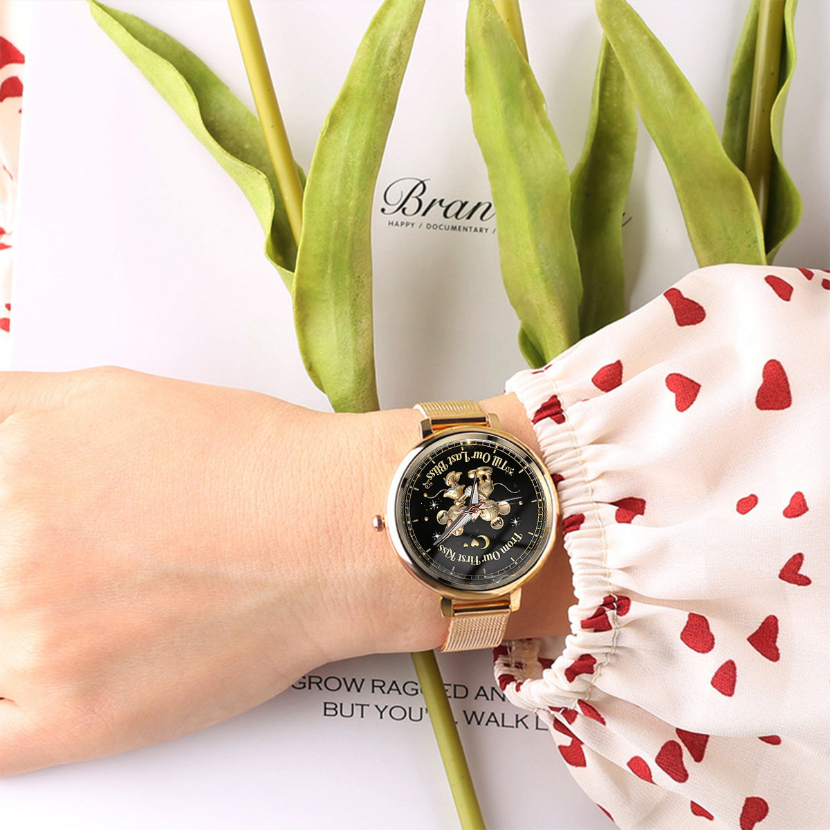 From Our First Kiss Till Our Last Bliss - Personalized Mouse Women Hand Watch