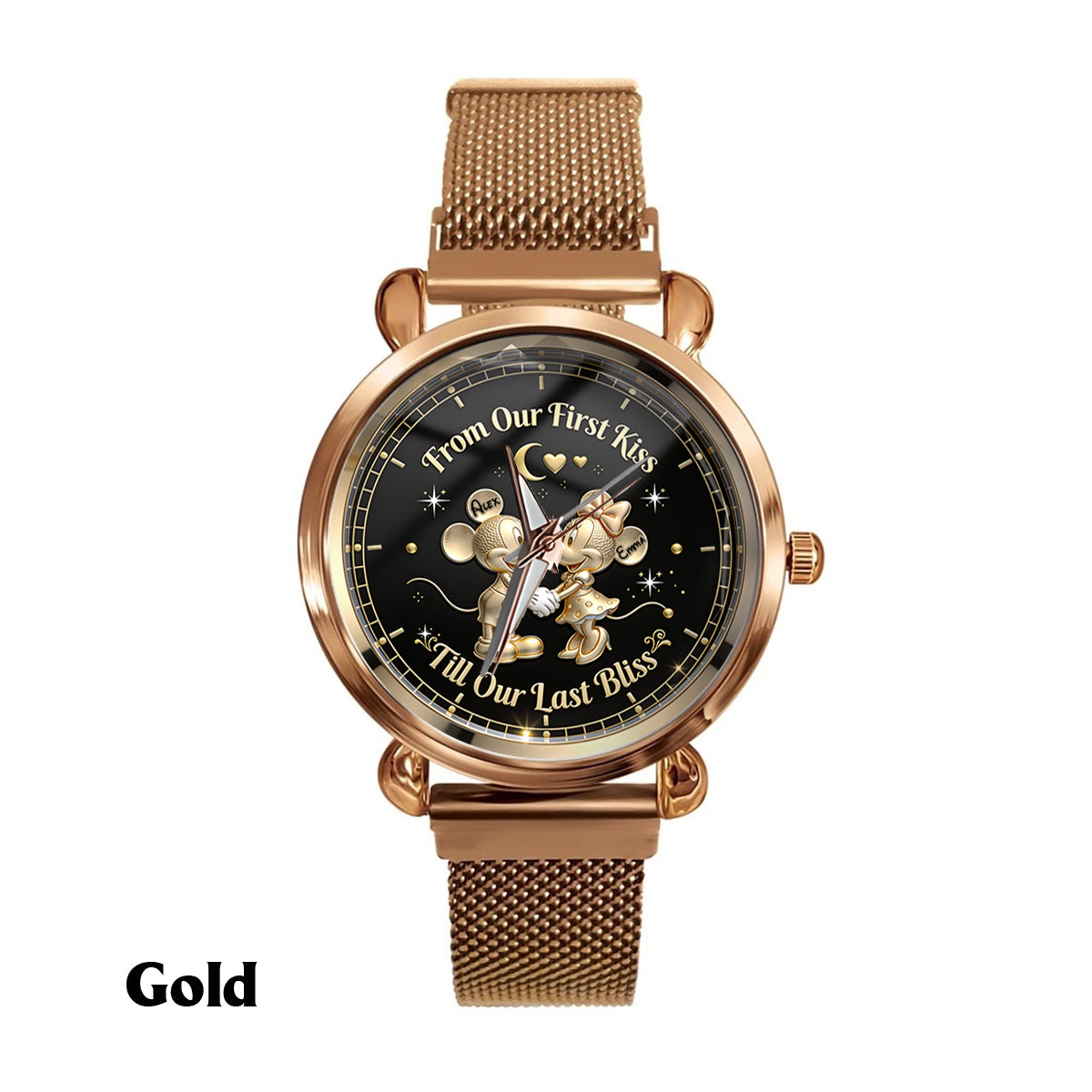 From Our First Kiss Till Our Last Bliss - Personalized Mouse Women Hand Watch