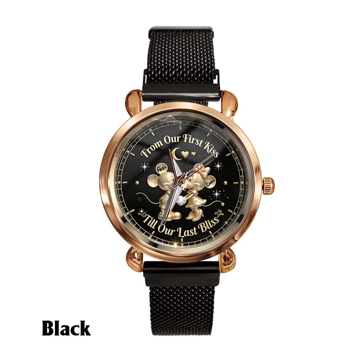 From Our First Kiss Till Our Last Bliss - Personalized Mouse Women Hand Watch