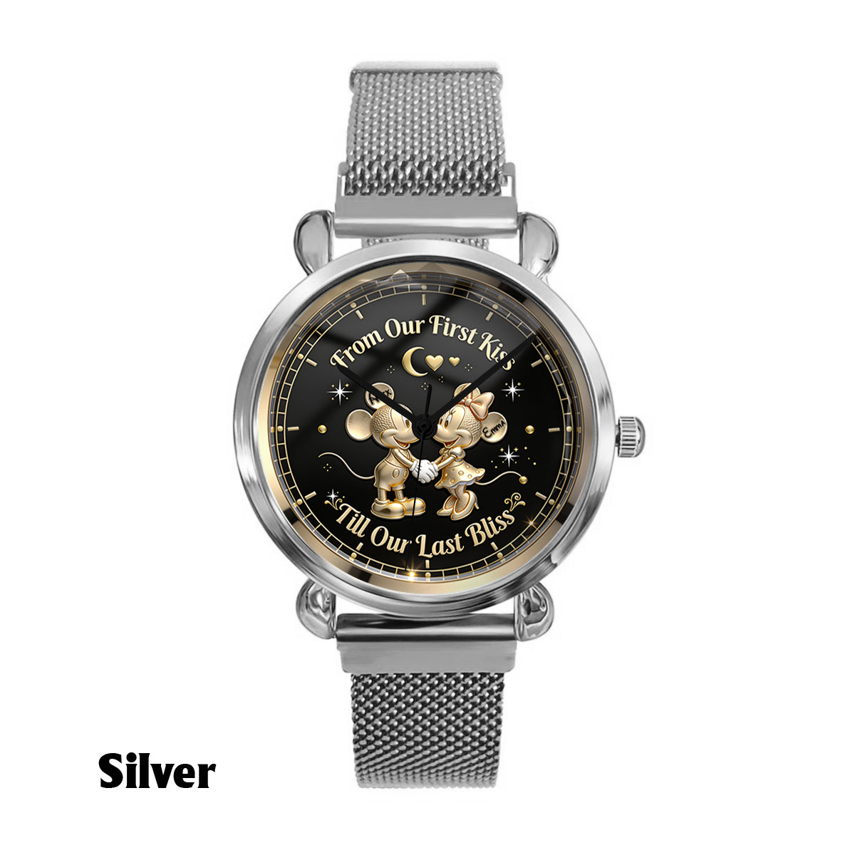 From Our First Kiss Till Our Last Bliss - Personalized Mouse Women Hand Watch
