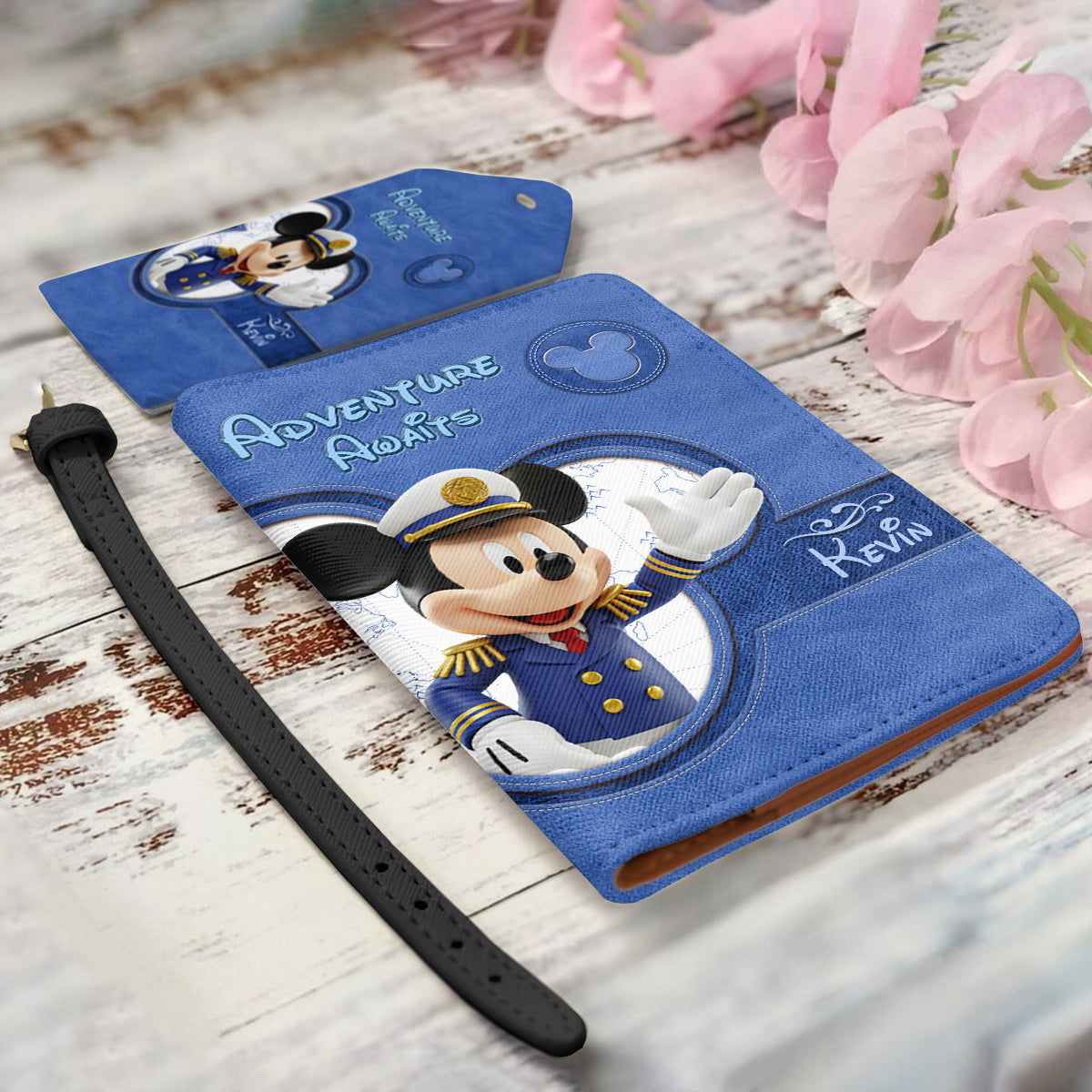 Magical Mouse Ears Adventure Awaits - Personalized Mouse Leather Luggage Tag & Passport Holder