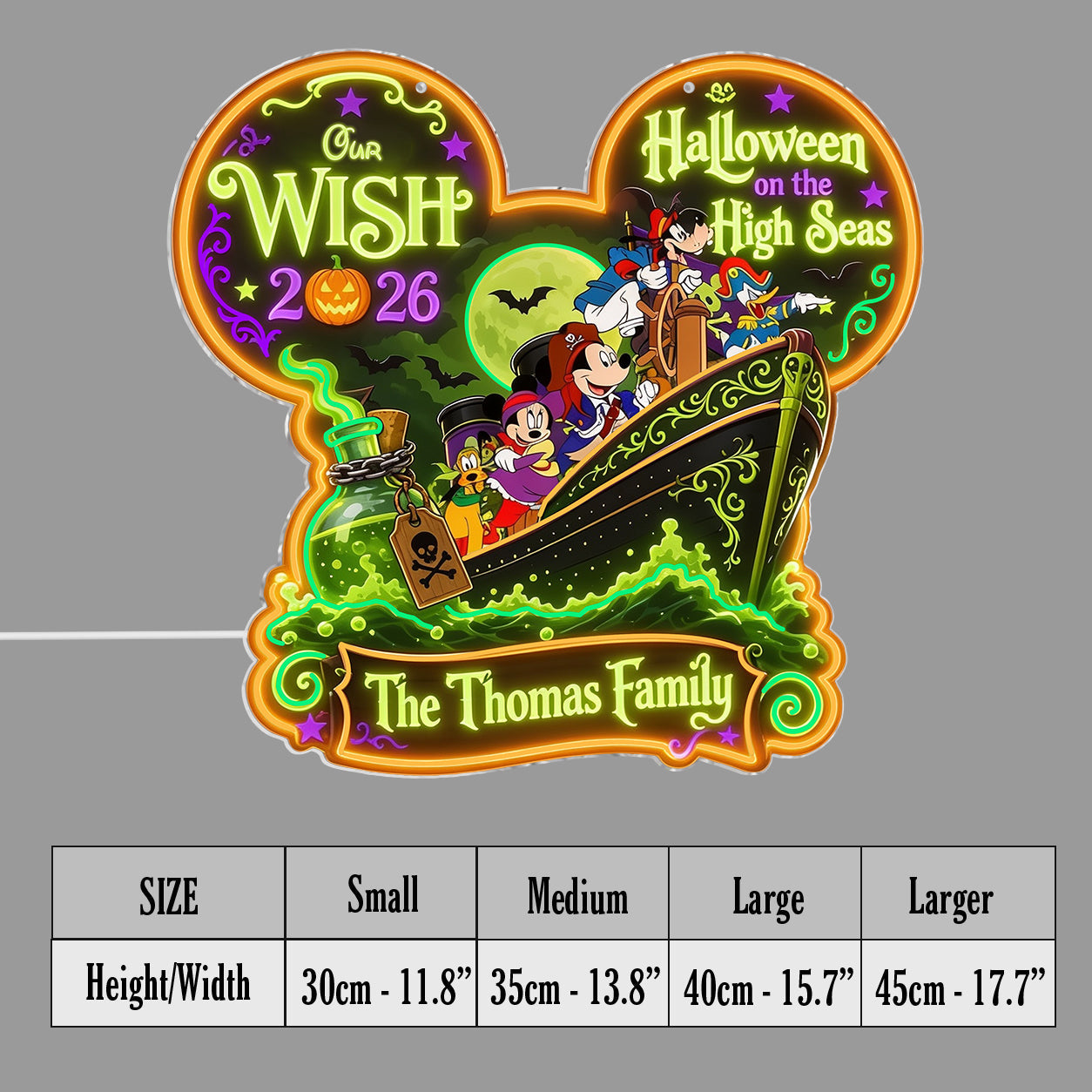 Cruise Halloween - Personalized Dream Cruise Neon LED Light Sign