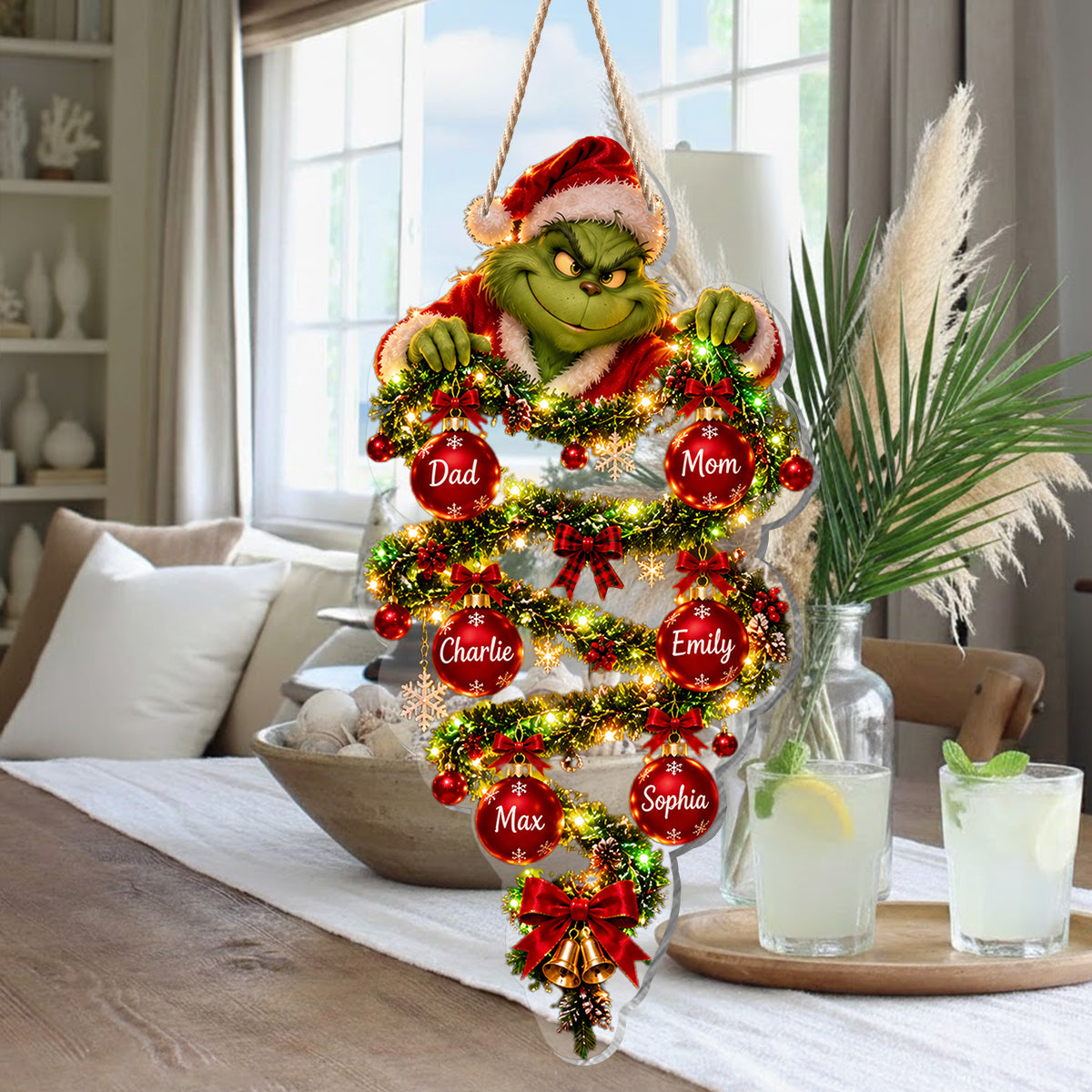 Merry Grinchmas - Personalized Stole Christmas LED Light Acrylic Sign