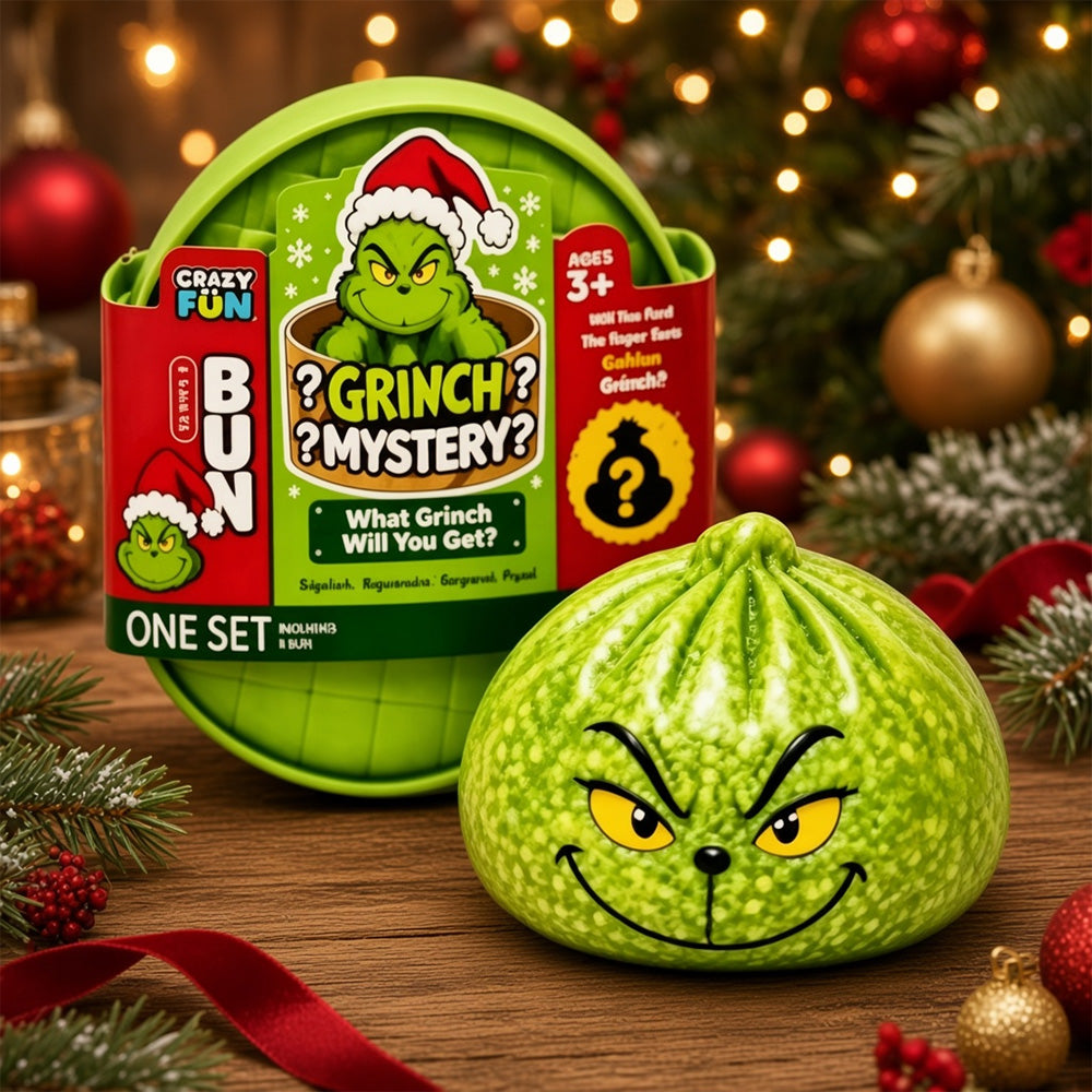Christmas Green Glitter Dumpling Squishy Toy - 6-Pack Blind Box