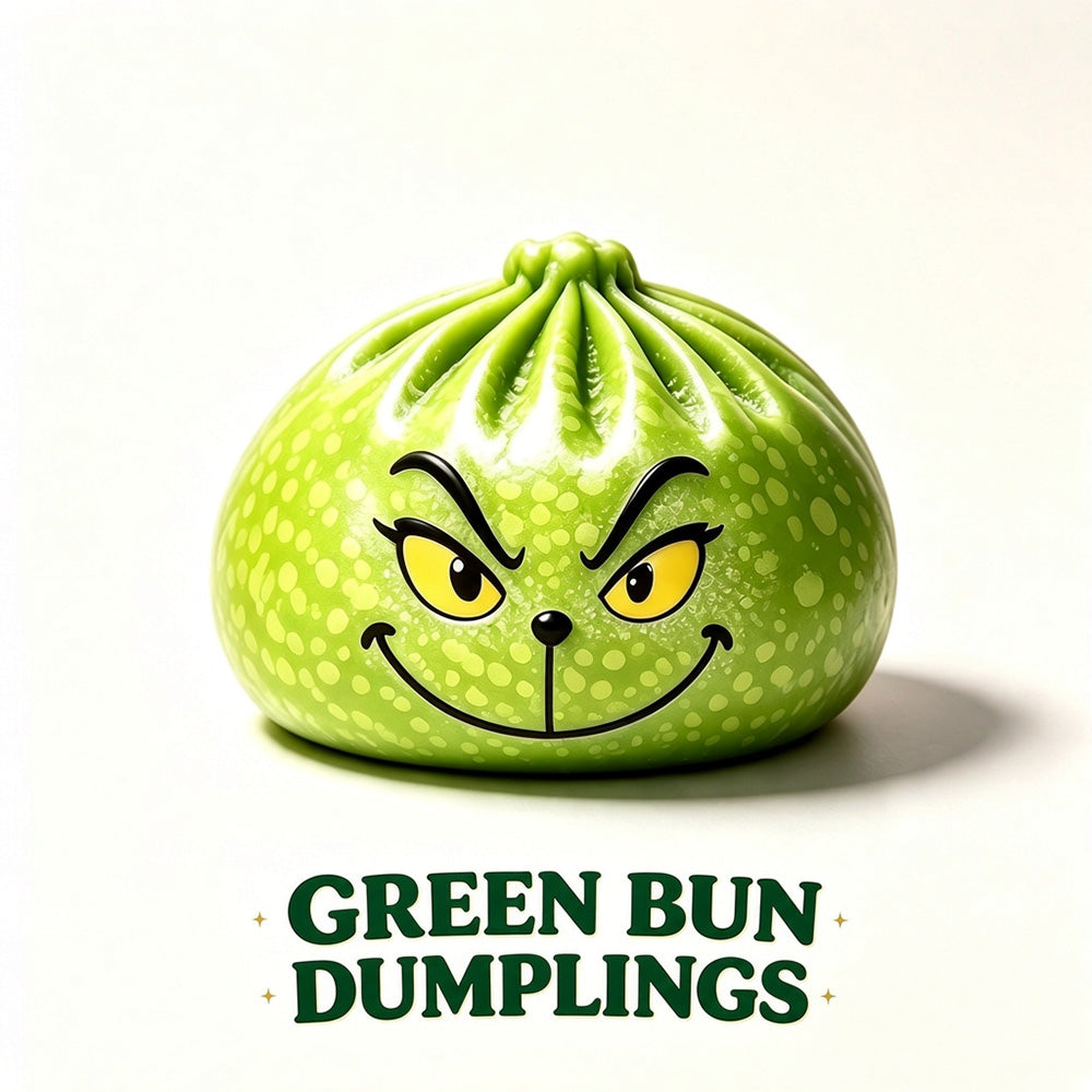 Christmas Green Glitter Dumpling Squishy Toy - 6-Pack Blind Box