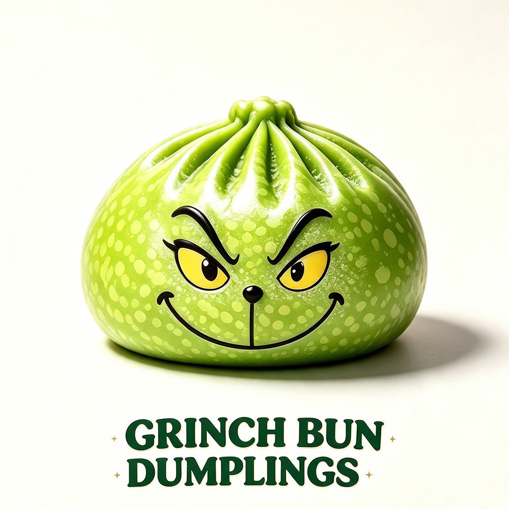 Christmas Green Glitter Dumpling Squishy Toy - 6-Pack Blind Box