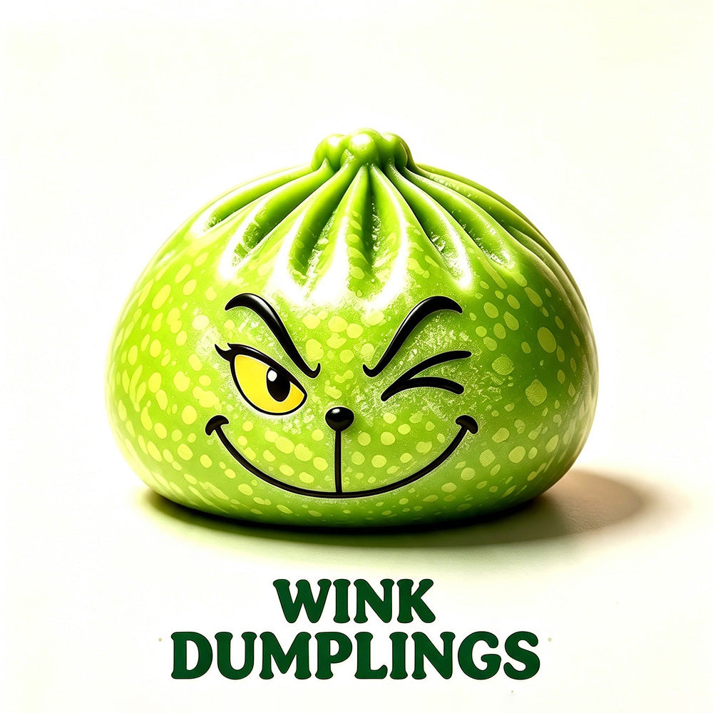Christmas Green Glitter Dumpling Squishy Toy - 6-Pack Blind Box