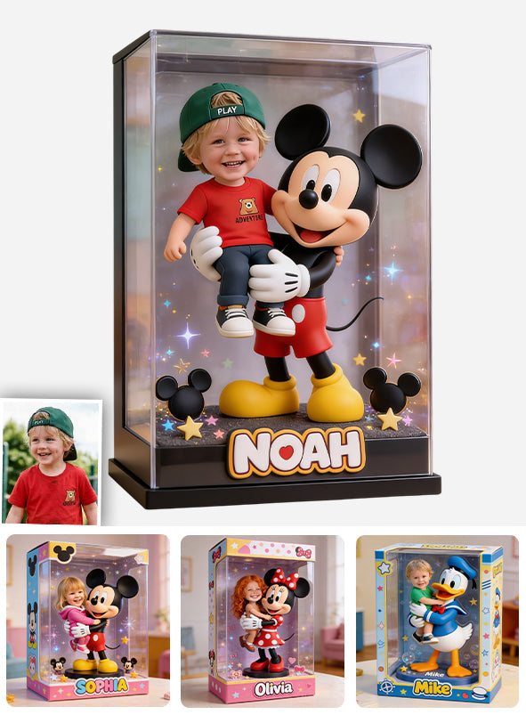 Big Ears Mouse And Kid - Personalized Mouse Custom Shaped Acrylic Plaque
