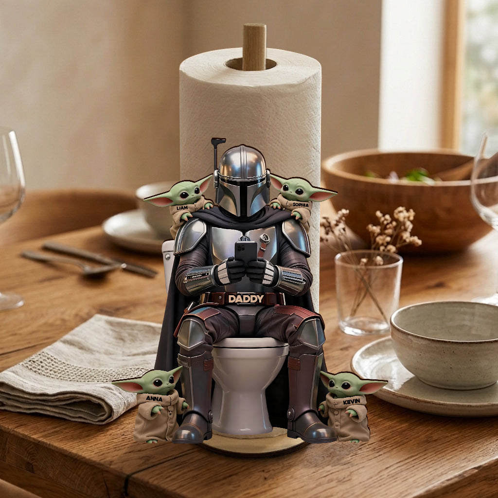 Doing Dad Sht - Personalized The Force Paper Towel Stand