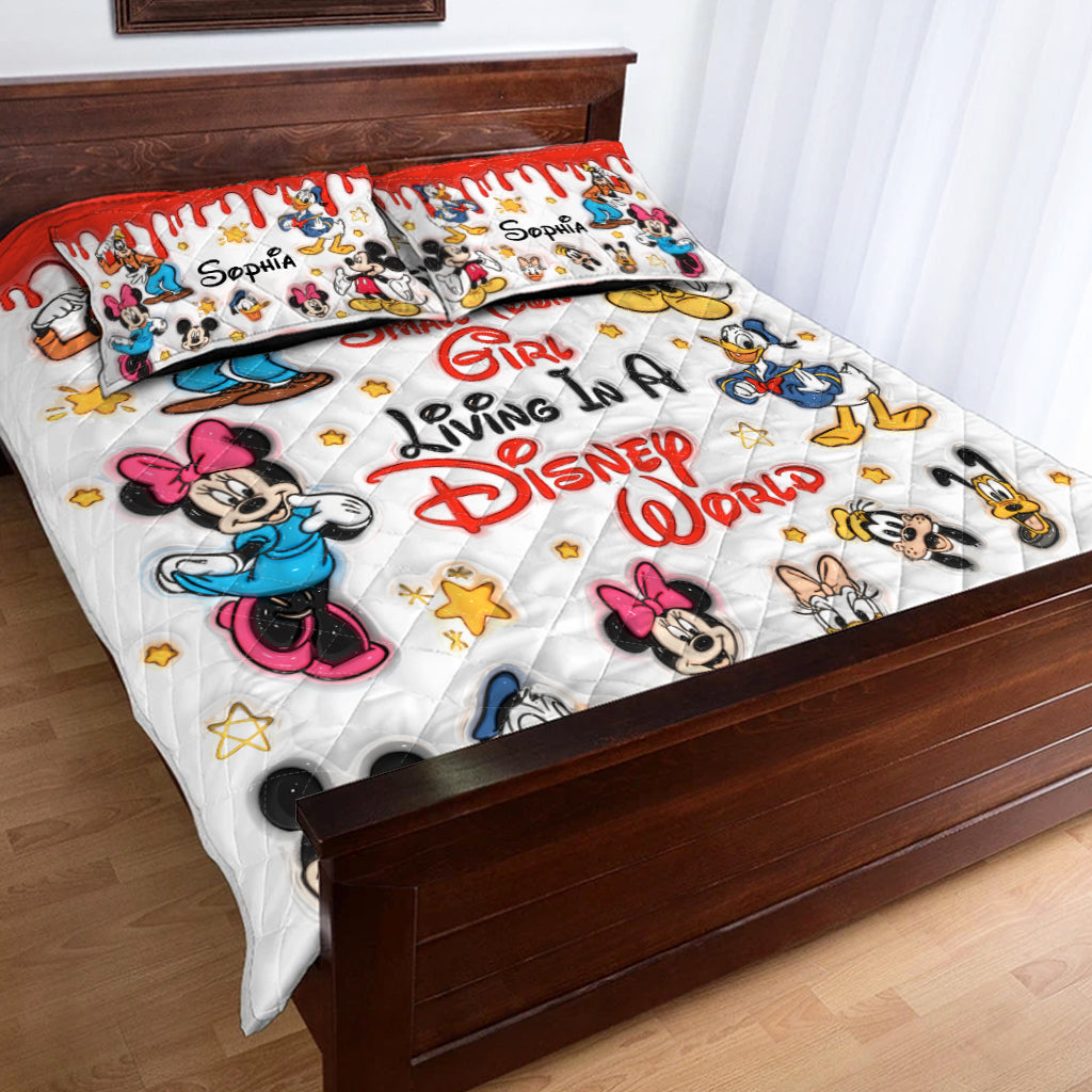 Just A Girl Who Loves Disney - Personalized Mouse Quilt Set