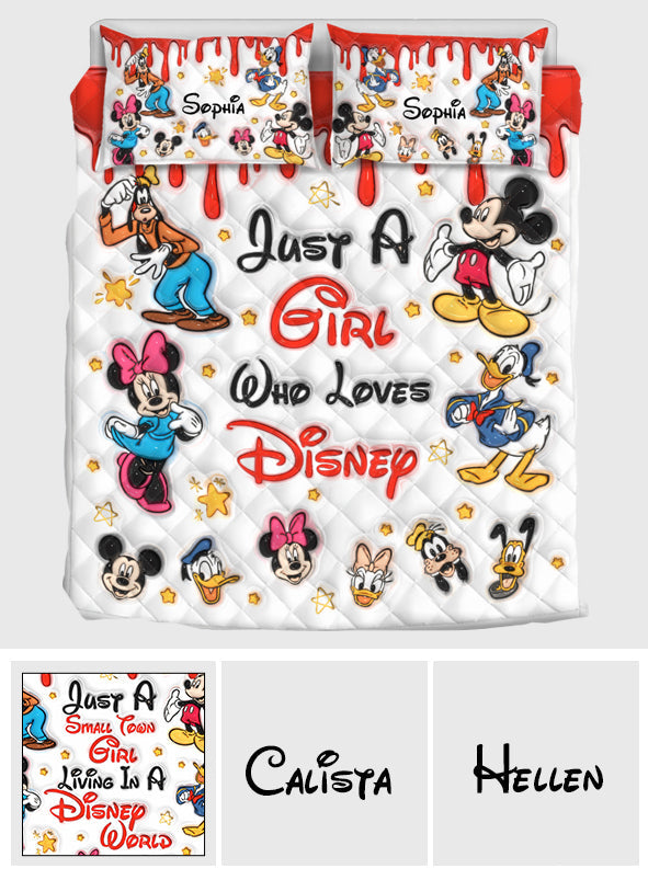 Just A Girl Who Loves Disney - Personalized Mouse Quilt Set