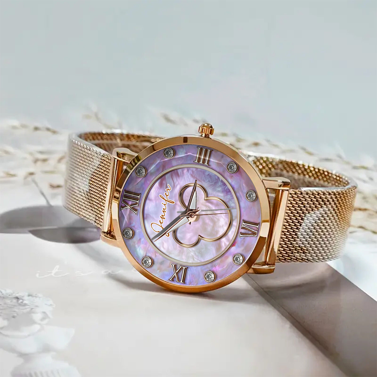 Magical Mother Of Pearl - Personalized Mouse Women Hand Watch