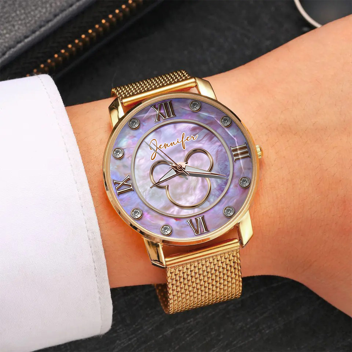 Magical Mother Of Pearl - Personalized Mouse Women Hand Watch