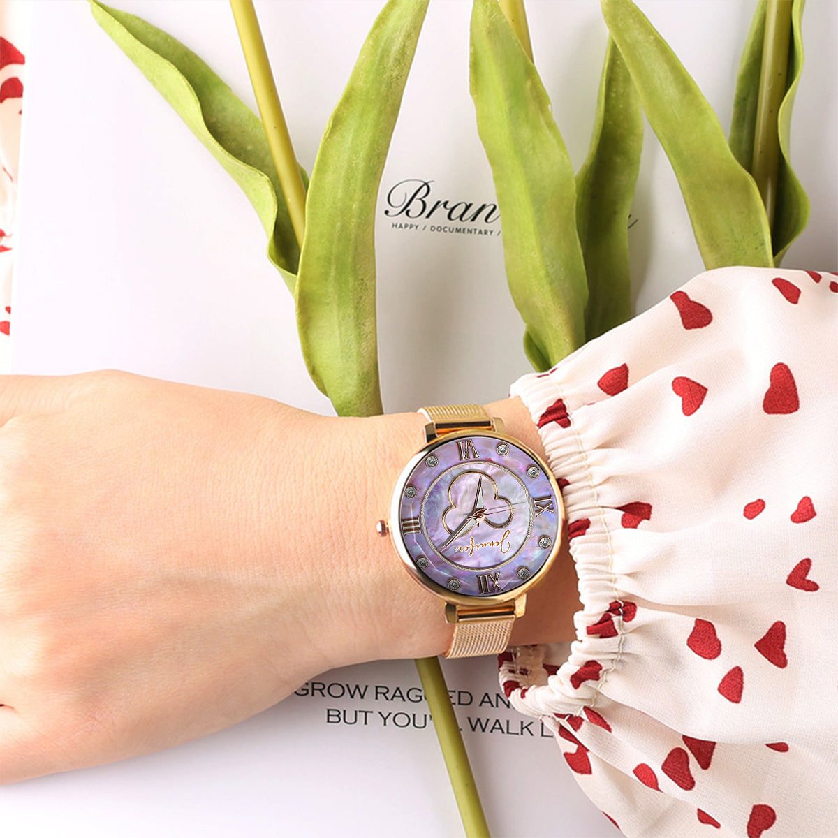 Magical Mother Of Pearl - Personalized Mouse Women Hand Watch