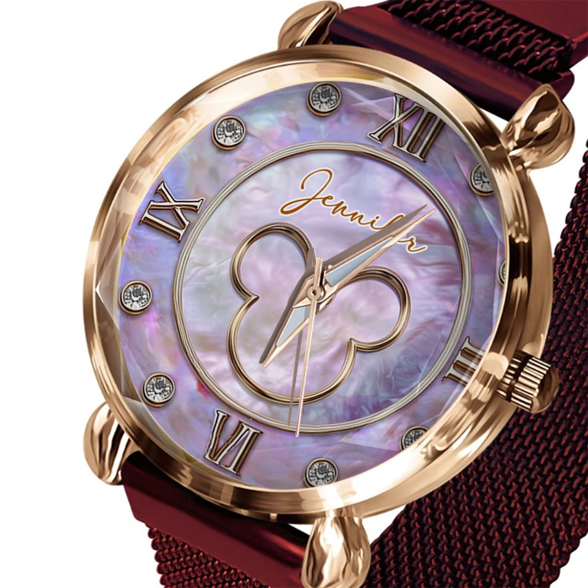 Magical Mother Of Pearl - Personalized Mouse Women Hand Watch