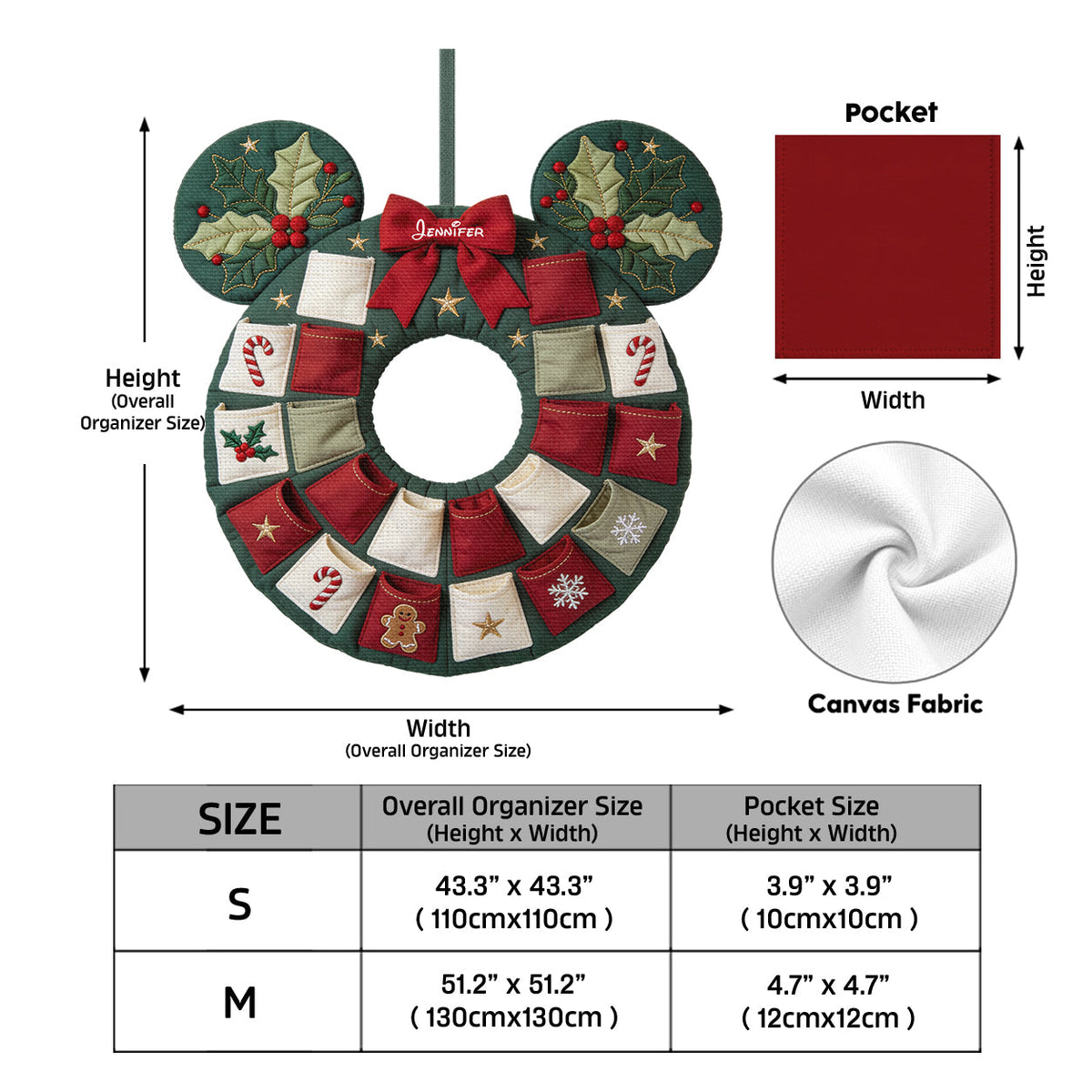 Magical - Personalized Mouse Fabric Advent Calendar