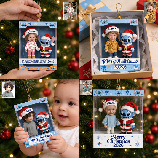 Merry Stitchmas - Personalized Ohana Premium 3D Ornament