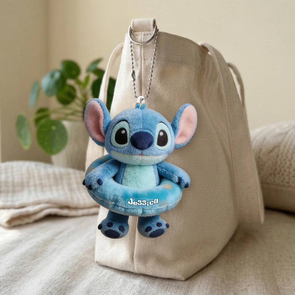 Blue Monster Summer Vibes - Personalized Ohana Tumbler With Plush Charm