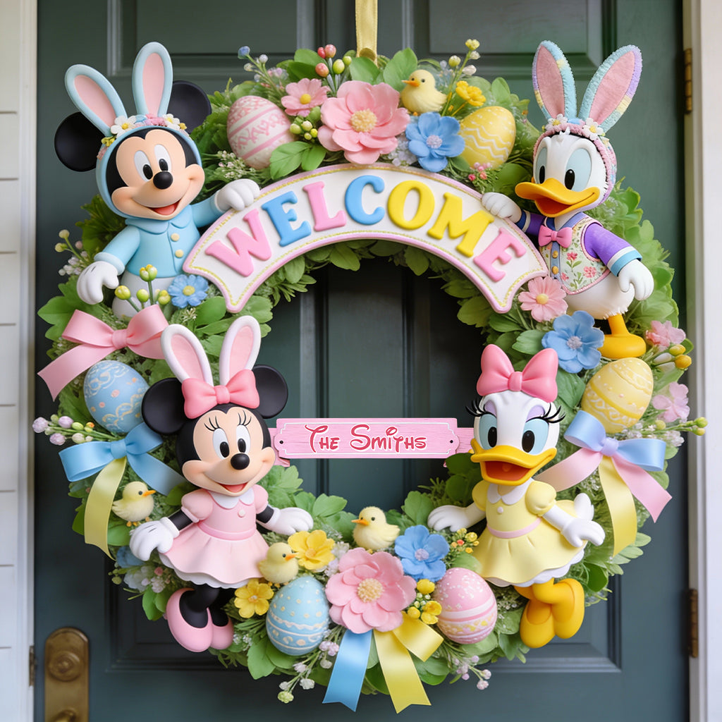 Easter's Day Magical Friends - Personalized Mouse Custom Shaped Wood Sign
