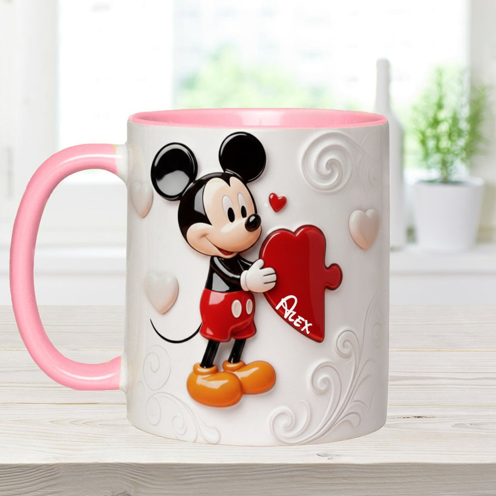 Magical Cartoon Mouse Couple, Matching Mug - Personalized Mouse Accent Mug