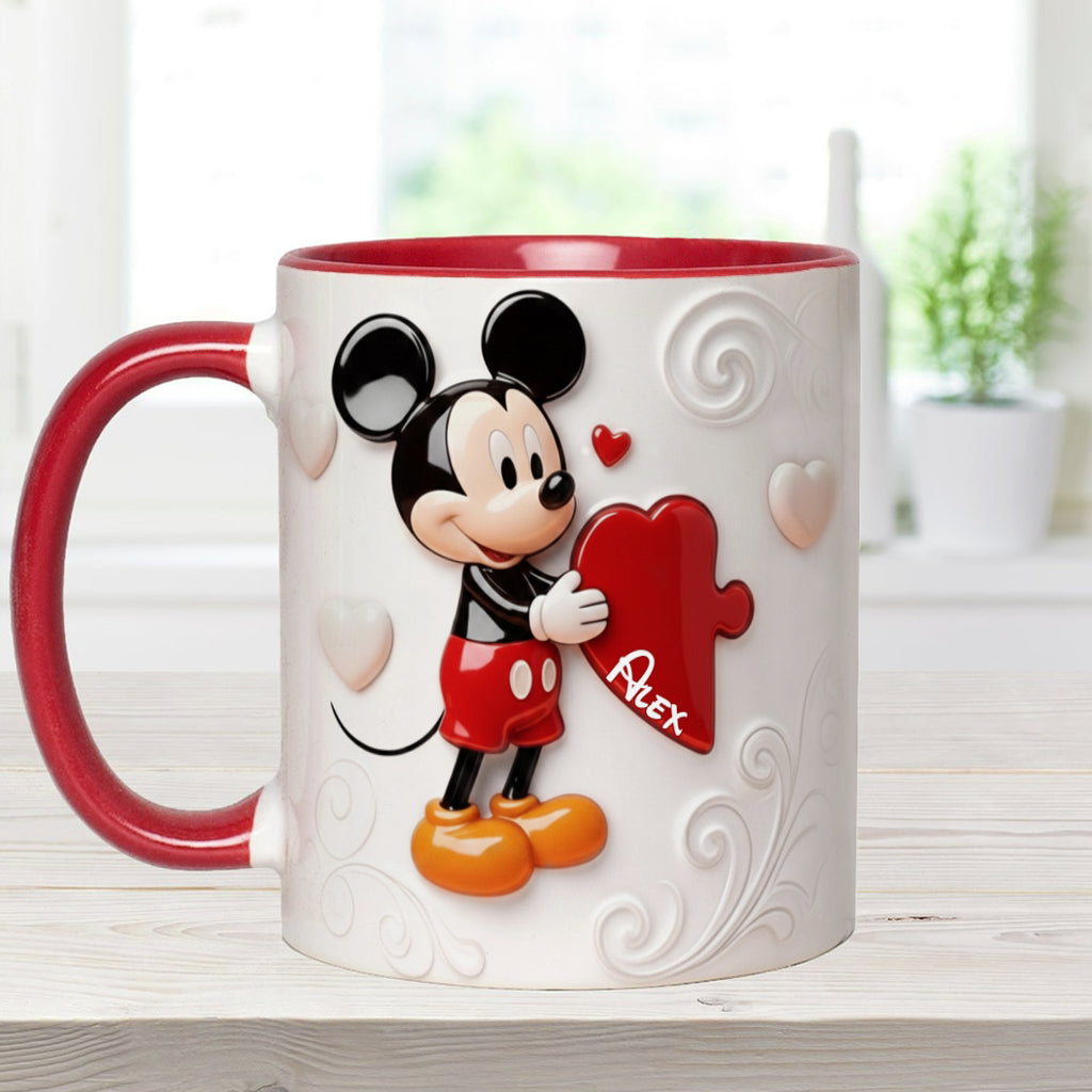 Magical Cartoon Mouse Couple, Matching Mug - Personalized Mouse Accent Mug