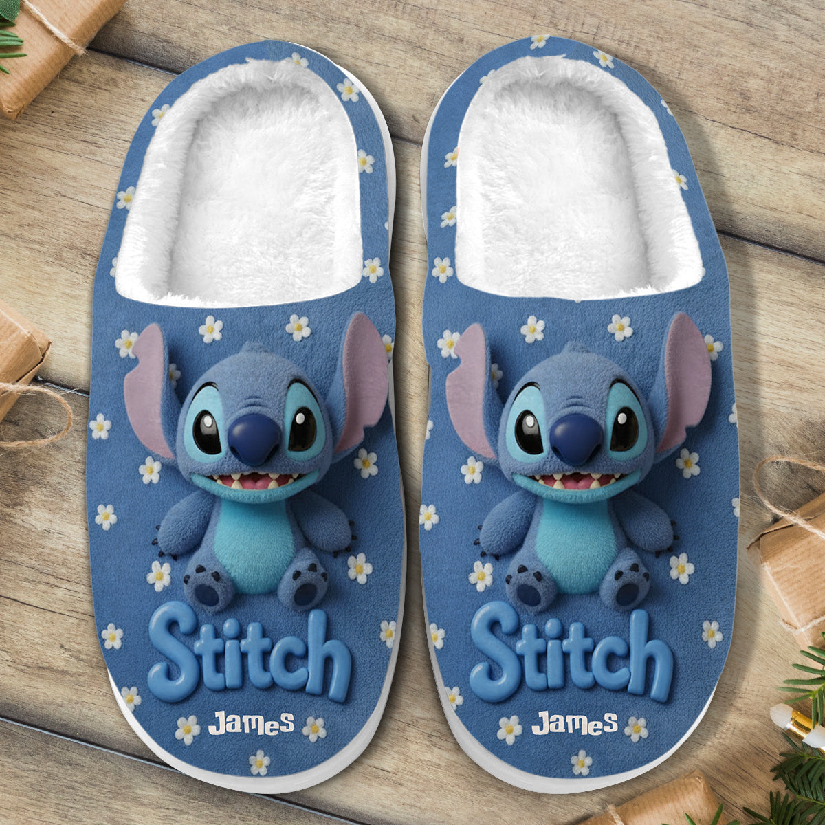 Fluffy Monster Effect - Personalized Ohana Slippers
