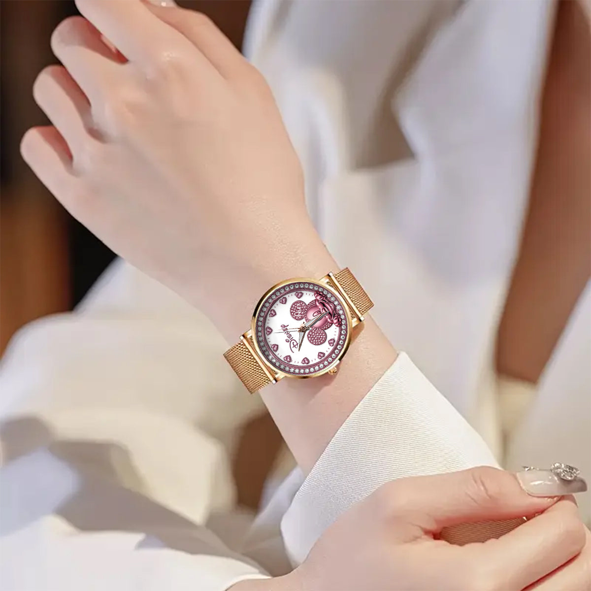 Peeking Mouse Ears - Personalized Mouse Women Hand Watch