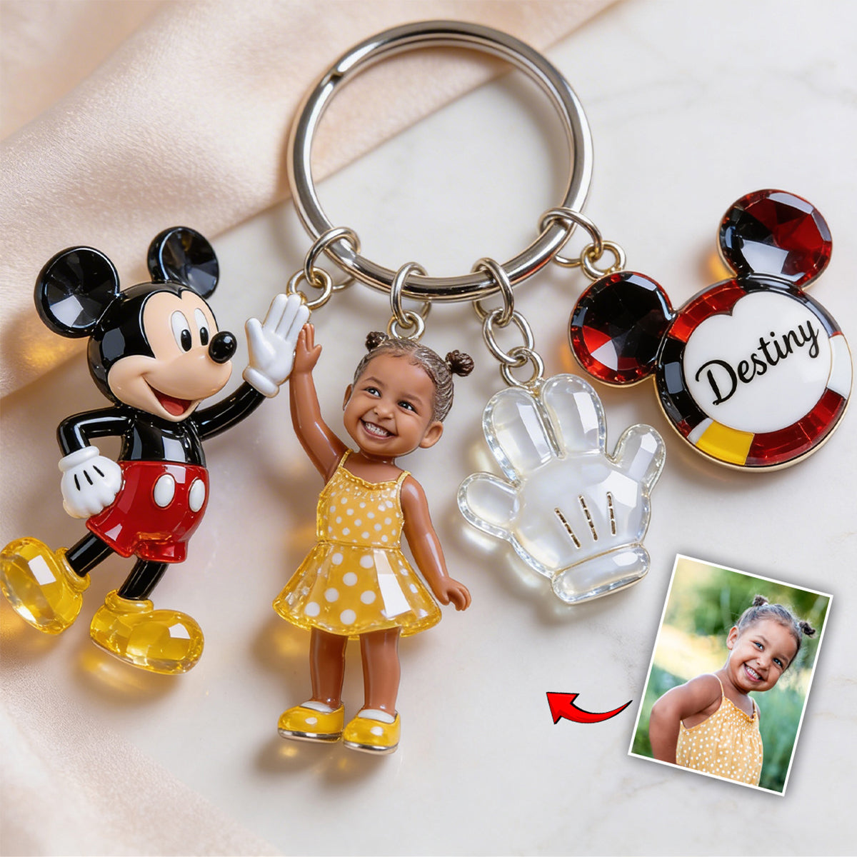 Friends Custom From Photo - Personalized Mouse Keychain With Charms