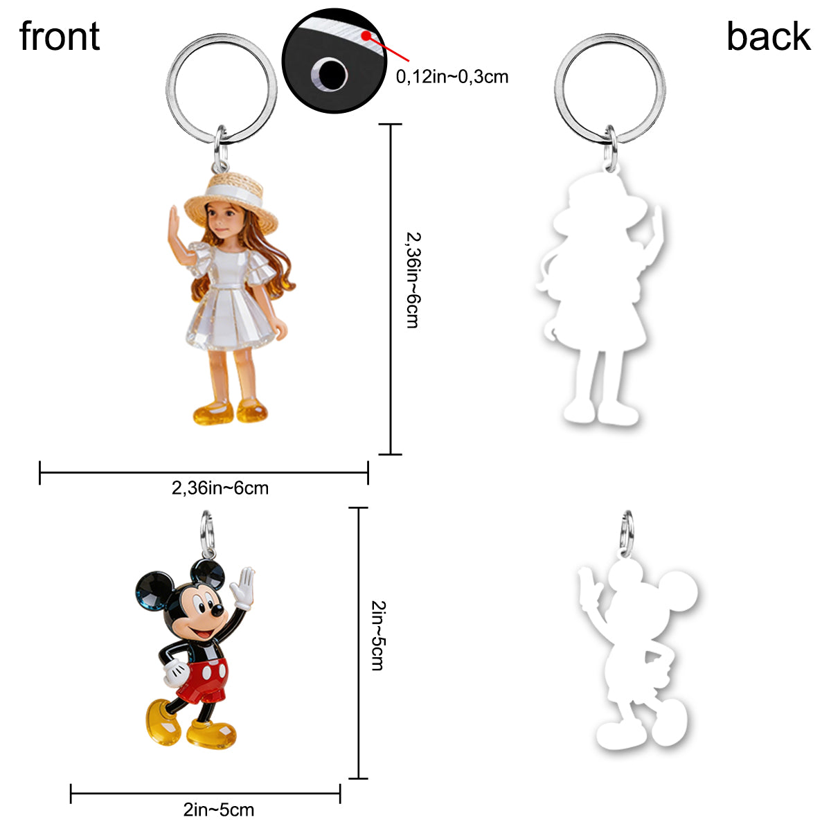 Friends Custom From Photo - Personalized Mouse Keychain With Charms