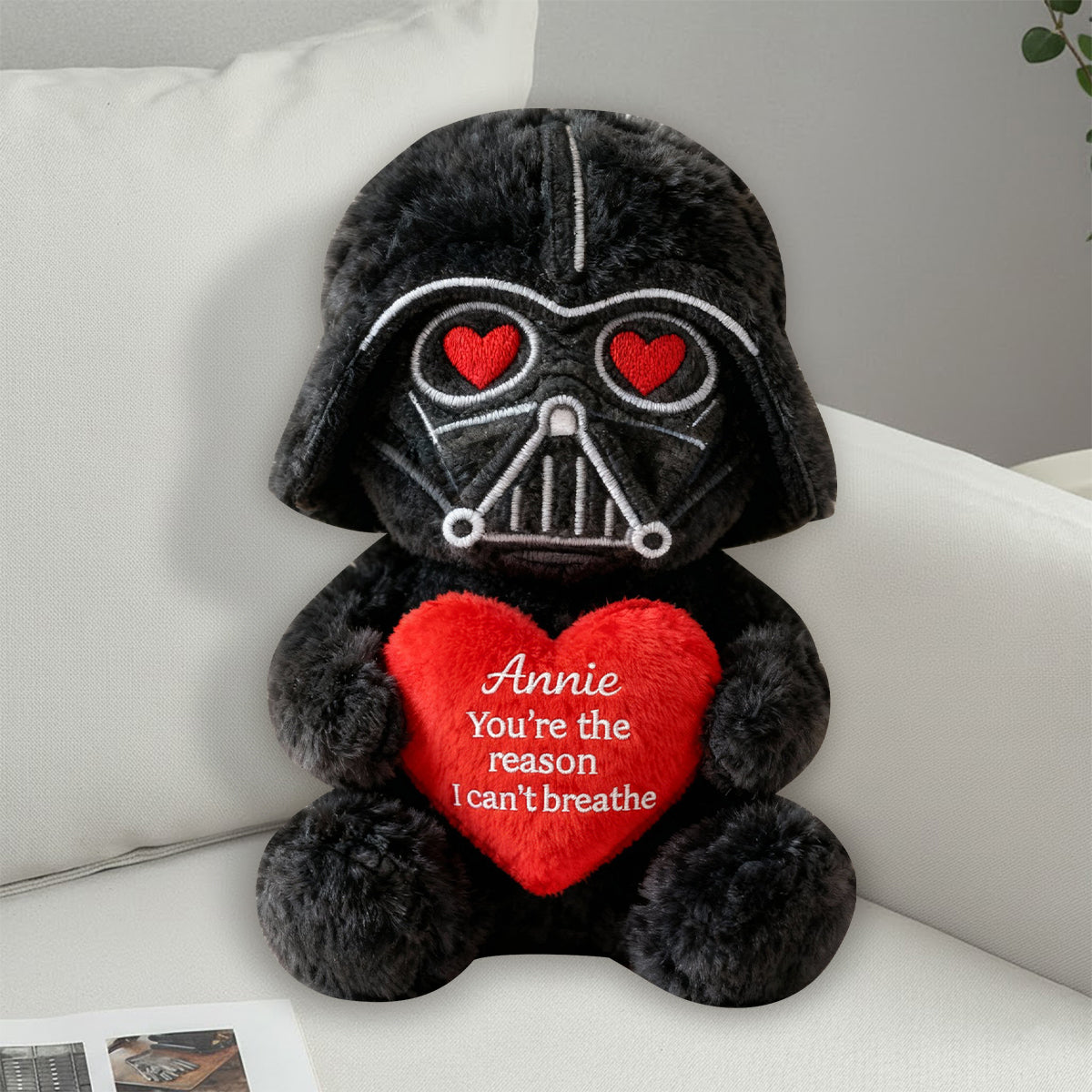 You're The Reason I Can't Breathe - Personalized The Force Faux Fur Shaped Pillow