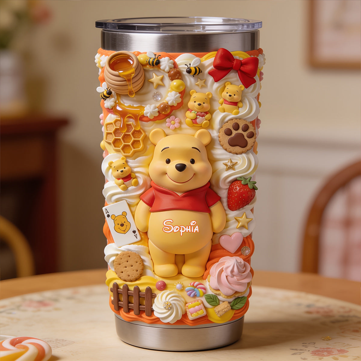 Sweet Bear - Personalized Yellow Bear Tumbler