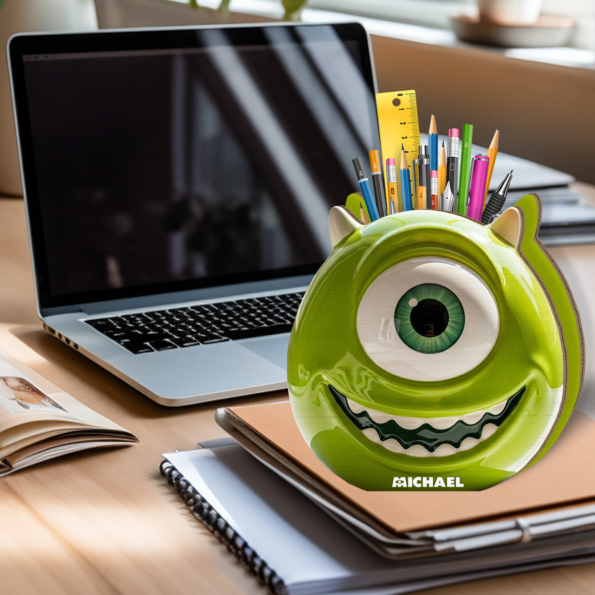 Monster University - Personalized Mouse Wooden Pen Holder