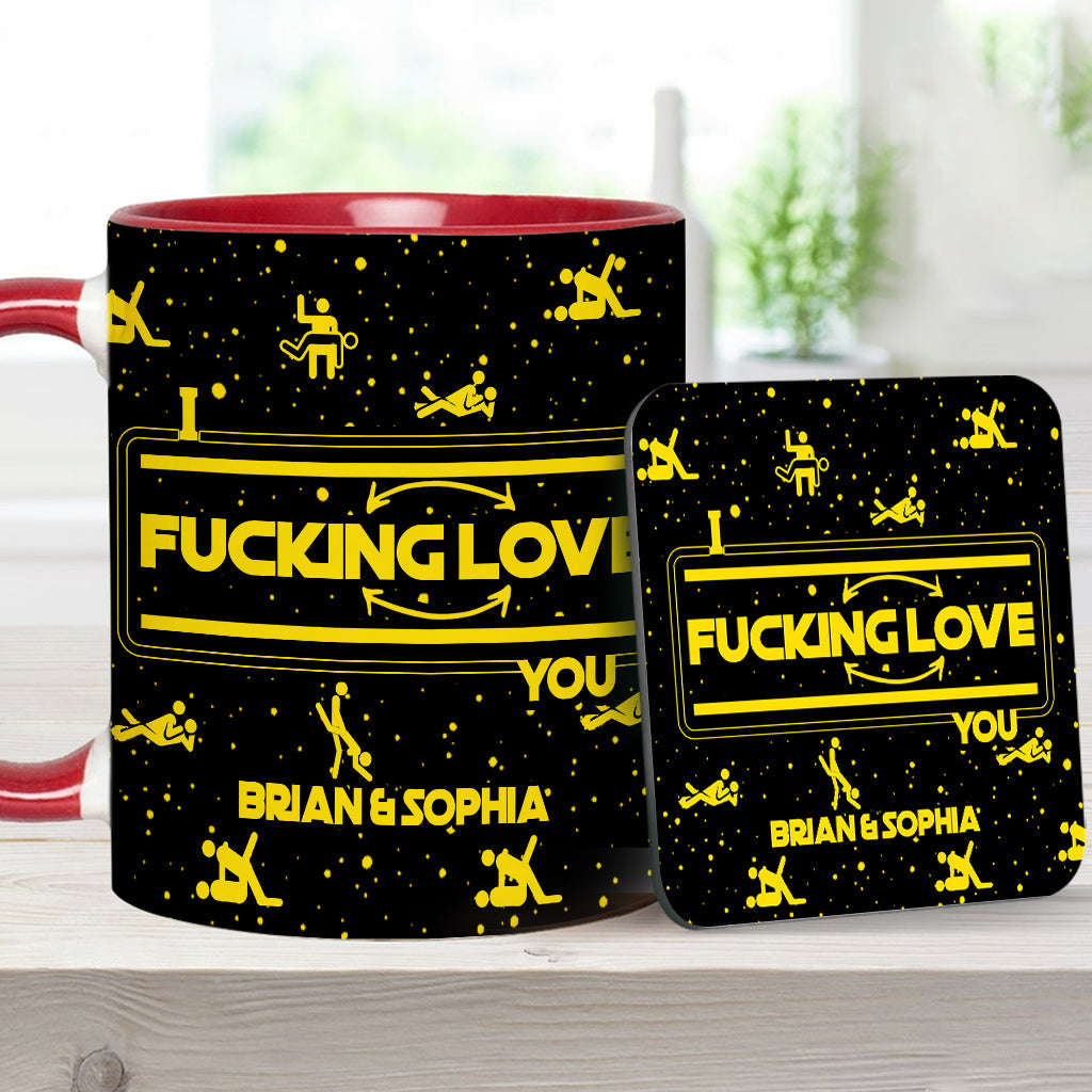 I Love You I Know - Personalized The Force Accent Mug & Coaster