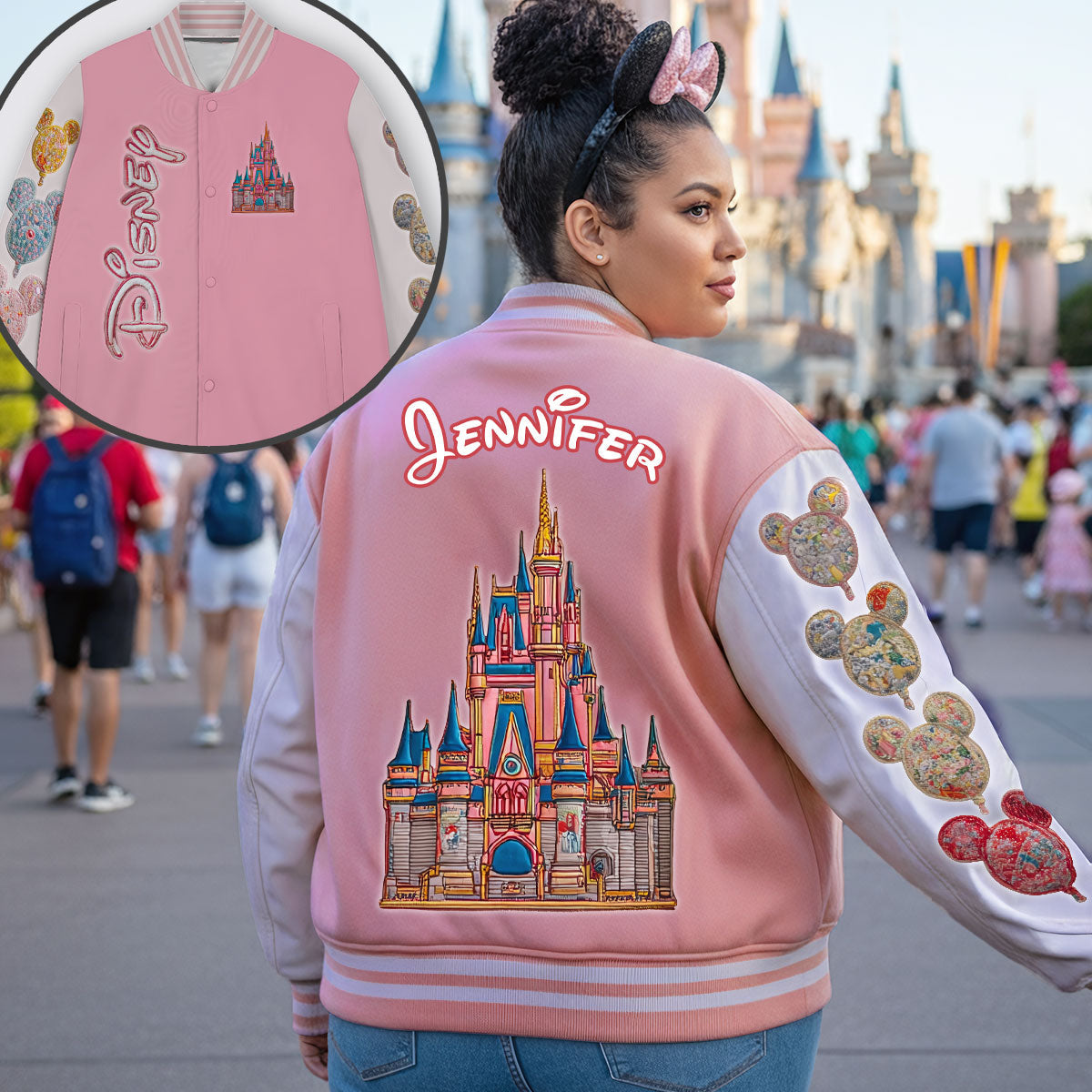 Magical Castle - Personalized Mouse Varsity Jacket