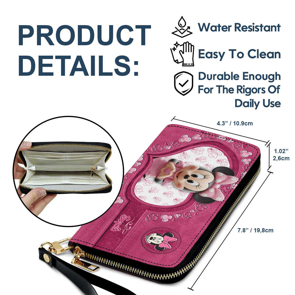 Magical Mouse Ears - Personalized Mouse Leather Long Wallet