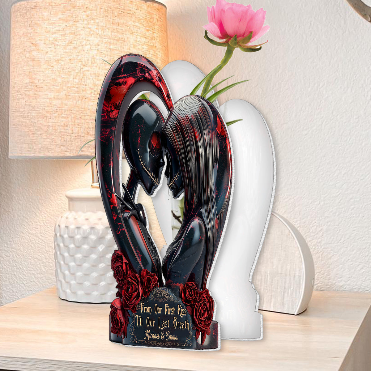 From Our First Kiss - Personalized Nightmare Custom Shape Acrylic Flower Vase