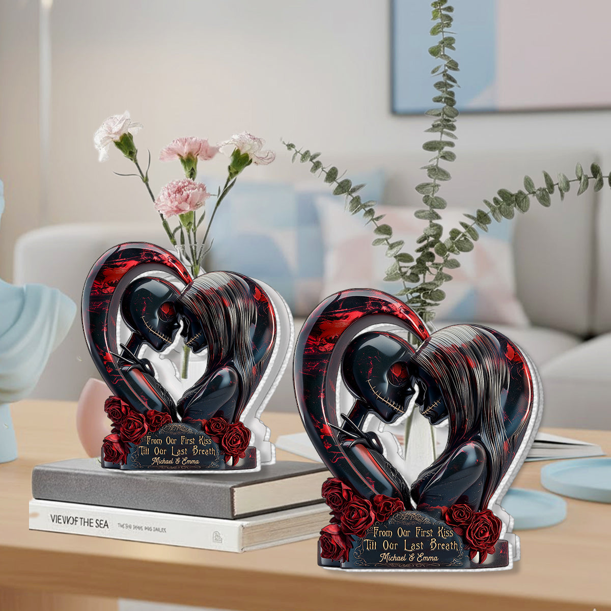 From Our First Kiss - Personalized Nightmare Custom Shape Acrylic Flower Vase