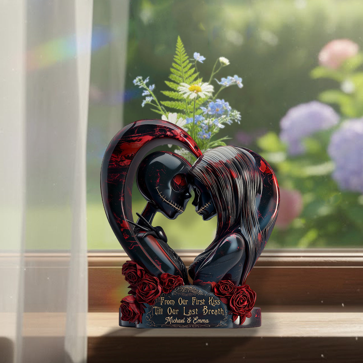 From Our First Kiss - Personalized Nightmare Custom Shape Acrylic Flower Vase