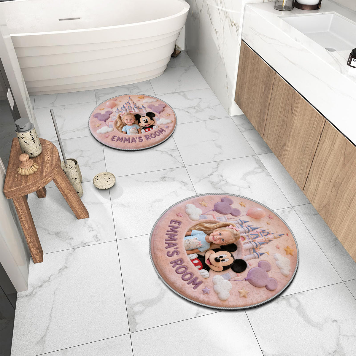 Any Photo Magical Friends - Personalized Mouse Non-Slip Tufted Rug