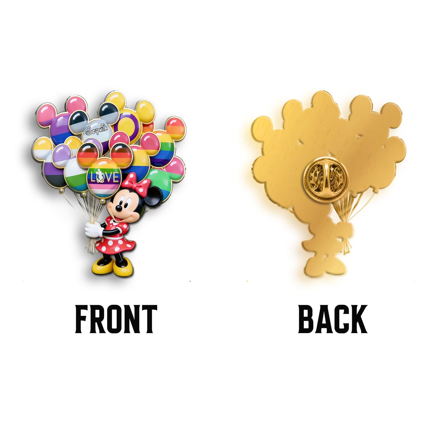 Love Is Love - Personalized LGBT Support 3D Embossed Enamel Pin